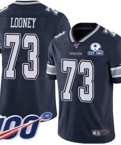 Nike Dallas Cowboys #73 Joe Looney Navy Blue Team Color Stitched With Established In 1960 Patch NFL 100th Season Vapor Untouchable Limited Jersey Men