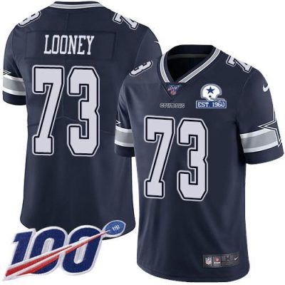 Nike Dallas Cowboys #73 Joe Looney Navy Blue Team Color Stitched With Established In 1960 Patch NFL 100th Season Vapor Untouchable Limited Jersey Men