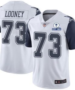 Nike Dallas Cowboys #73 Joe Looney White Stitched With Established In 1960 Patch NFL Limited Rush Jersey