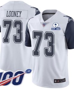 Nike Dallas Cowboys #73 Joe Looney White Stitched With Established In 1960 Patch NFL Limited Rush 100th Season Jersey