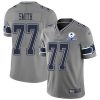Nike Dallas Cowboys #77 Tyron Smith Gray Stitched With Established In 1960 Patch NFL Limited Inverted Legend Jersey