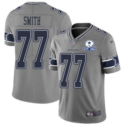 Nike Dallas Cowboys #77 Tyron Smith Gray Stitched With Established In 1960 Patch NFL Limited Inverted Legend Jersey