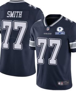 Nike Dallas Cowboys #77 Tyron Smith Navy Blue Team Color Stitched With Established In 1960 Patch NFL Vapor Untouchable Limited Jersey