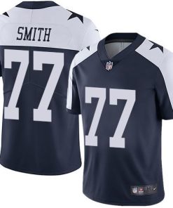 Nike Dallas Cowboys #77 Tyron Smith Navy Blue Thanksgiving Stitched NFL Vapor Untouchable Limited Throwback Jersey