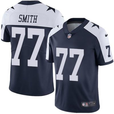Nike Dallas Cowboys #77 Tyron Smith Navy Blue Thanksgiving Stitched NFL Vapor Untouchable Limited Throwback Jersey