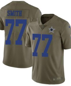 Nike Dallas Cowboys #77 Tyron Smith Olive Stitched NFL Limited 2017 Salute To Service Jersey