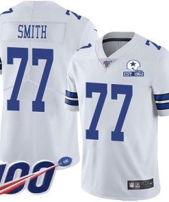 Nike Dallas Cowboys #77 Tyron Smith White Stitched With Established In 1960 Patch NFL 100th Season Vapor Untouchable Limited Jersey