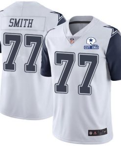 Nike Dallas Cowboys #77 Tyron Smith White Stitched With Established In 1960 Patch NFL Limited Rush Jersey