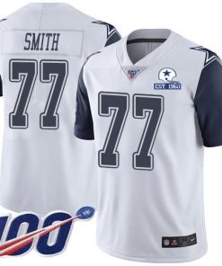 Nike Dallas Cowboys #77 Tyron Smith White Stitched With Established In 1960 Patch NFL Limited Rush 100th Season Jersey
