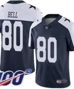 Nike Dallas Cowboys #80 Blake Bell Navy Blue Thanksgiving Stitched NFL 100th Season Vapor Throwback Limited Jersey