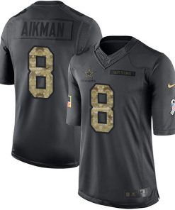 Nike Dallas Cowboys #8 Troy Aikman Black Stitched NFL Limited 2016 Salute To Service Jersey