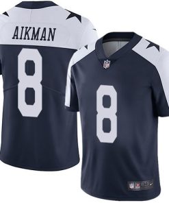 Nike Dallas Cowboys #8 Troy Aikman Navy Blue Thanksgiving Stitched NFL Vapor Untouchable Limited Throwback Jersey