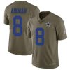 Nike Dallas Cowboys #8 Troy Aikman Olive Stitched NFL Limited 2017 Salute To Service Jersey