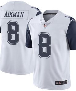 Nike Dallas Cowboys #8 Troy Aikman White Stitched NFL Limited Rush Jersey