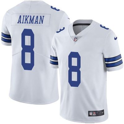 Nike Dallas Cowboys #8 Troy Aikman White Stitched NFL Vapor Untouchable Limited Jersey
