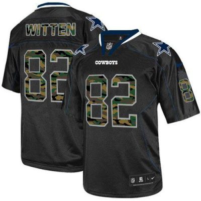 Nike Dallas Cowboys #82 Jason Witten Black Stitched NFL Elite Camo Fashion Jersey