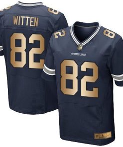 Nike Dallas Cowboys #82 Jason Witten Navy Blue Team Color Stitched NFL Elite Gold Jersey
