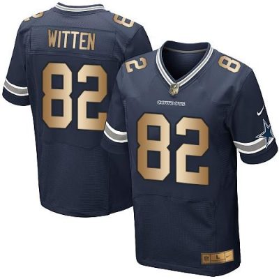Nike Dallas Cowboys #82 Jason Witten Navy Blue Team Color Stitched NFL Elite Gold Jersey