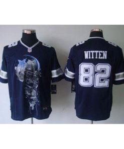 Nike Dallas Cowboys #82 Jason Witten Navy Blue Team Color Stitched NFL Helmet Tri-Blend Limited Jersey