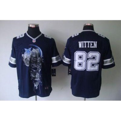 Nike Dallas Cowboys #82 Jason Witten Navy Blue Team Color Stitched NFL Helmet Tri-Blend Limited Jersey