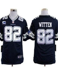 Nike Dallas Cowboys #82 Jason Witten Navy Blue Team Color With C Patch Stitched NFL Game Jersey