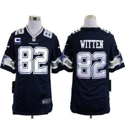 Nike Dallas Cowboys #82 Jason Witten Navy Blue Team Color With C Patch Stitched NFL Game Jersey