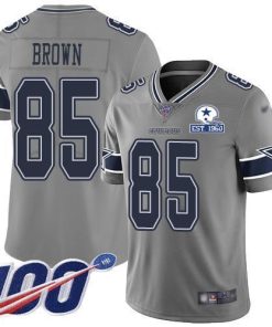Nike Dallas Cowboys #85 Noah Brown Gray Stitched With Established In 1960 Patch NFL Limited Inverted Legend 100th Season Jersey