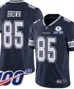 Nike Dallas Cowboys #85 Noah Brown Navy Blue Team Color Stitched With Established In 1960 Patch NFL 100th Season Vapor Untouchable Limited Jersey Men