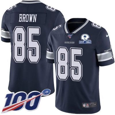 Nike Dallas Cowboys #85 Noah Brown Navy Blue Team Color Stitched With Established In 1960 Patch NFL 100th Season Vapor Untouchable Limited Jersey Men