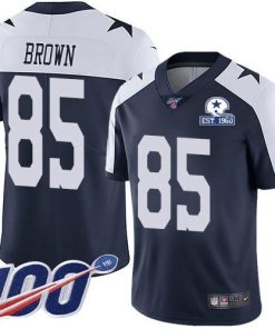 Nike Dallas Cowboys #85 Noah Brown Navy Blue Thanksgiving Stitched With Established In 1960 Patch NFL 100th Season Vapor Untouchable Limited Throwbac
