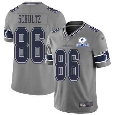 Nike Dallas Cowboys #86 Dalton Schultz Gray Stitched With Established In 1960 Patch NFL Limited Inverted Legend Jersey