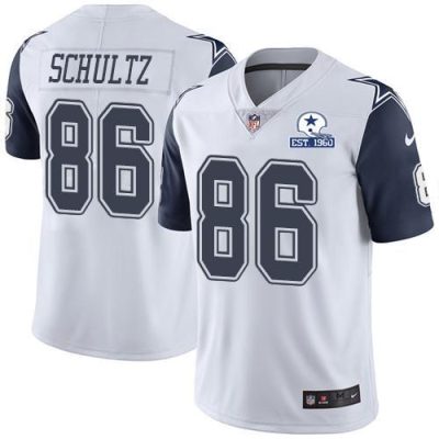 Nike Dallas Cowboys #86 Dalton Schultz White Stitched With Established In 1960 Patch NFL Limited Rush Jersey