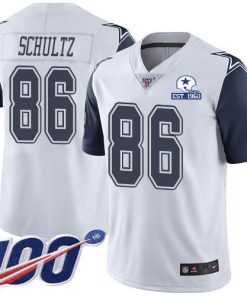 Nike Dallas Cowboys #86 Dalton Schultz White Stitched With Established In 1960 Patch NFL Limited Rush 100th Season Jersey