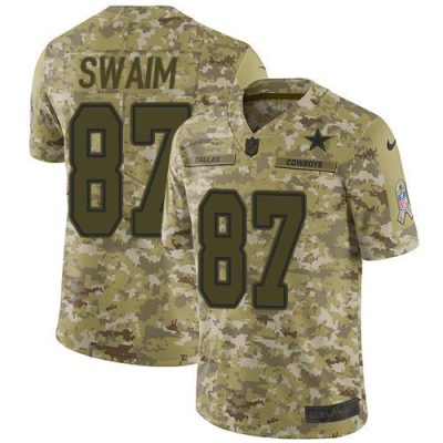 Nike Dallas Cowboys #87 Geoff Swaim Camo Stitched NFL Limited 2018 Salute To Service Jersey