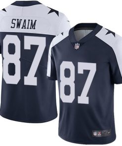 Nike Dallas Cowboys #87 Geoff Swaim Navy Blue Thanksgiving Stitched NFL Vapor Untouchable Limited Throwback Jersey
