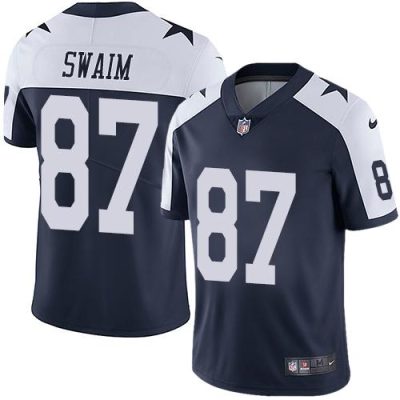 Nike Dallas Cowboys #87 Geoff Swaim Navy Blue Thanksgiving Stitched NFL Vapor Untouchable Limited Throwback Jersey