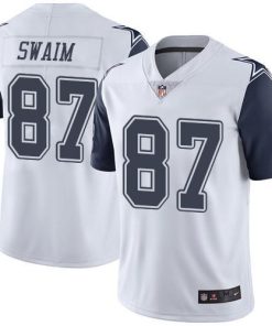 Nike Dallas Cowboys #87 Geoff Swaim White Stitched NFL Limited Rush Jersey