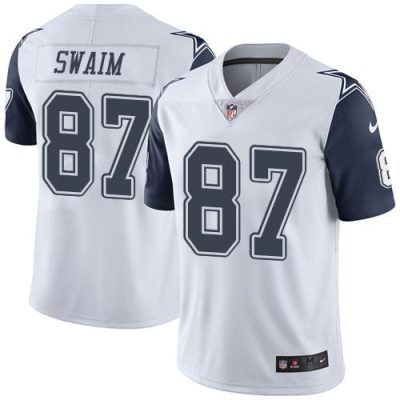 Nike Dallas Cowboys #87 Geoff Swaim White Stitched NFL Limited Rush Jersey