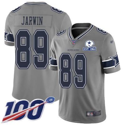 Nike Dallas Cowboys #89 Blake Jarwin Gray Stitched With Established In 1960 Patch NFL Limited Inverted Legend 100th Season Jersey