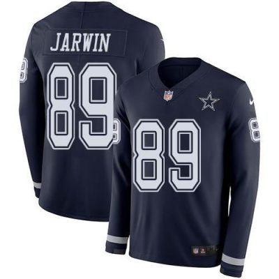 Nike Dallas Cowboys #89 Blake Jarwin Navy Blue Team Color Stitched NFL Limited Therma Long Sleeve Jersey