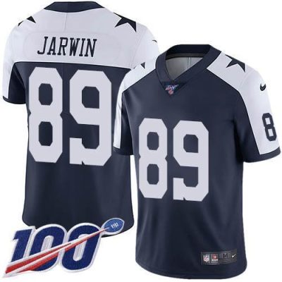 Nike Dallas Cowboys #89 Blake Jarwin Navy Blue Thanksgiving Stitched NFL 100th Season Vapor Throwback Limited Jersey