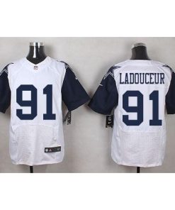 Nike Dallas Cowboys #91 L. P. Ladouceur White Stitched NFL Elite Rush Jersey