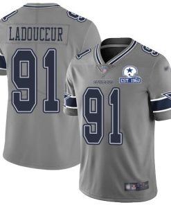 Nike Dallas Cowboys #91 L.P. Ladouceur Gray Stitched With Established In 1960 Patch NFL Limited Inverted Legend Jersey