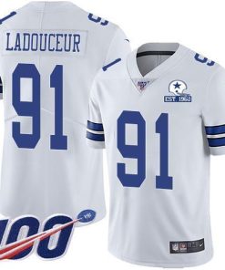 Nike Dallas Cowboys #91 L.P. Ladouceur White Stitched With Established In 1960 Patch NFL 100th Season Vapor Untouchable Limited Jersey