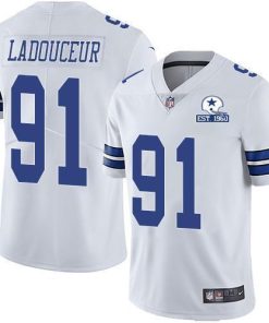 Nike Dallas Cowboys #91 L.P. Ladouceur White Stitched With Established In 1960 Patch NFL Vapor Untouchable Limited Jersey