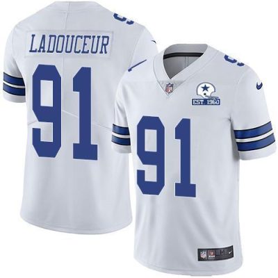 Nike Dallas Cowboys #91 L.P. Ladouceur White Stitched With Established In 1960 Patch NFL Vapor Untouchable Limited Jersey