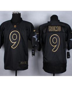 Nike Dallas Cowboys #9 Tony Romo Black Stitched NFL Elite Gold No. Fashion Jersey