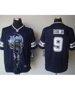 Nike Dallas Cowboys #9 Tony Romo Navy Blue Team Color Stitched NFL Helmet Tri-Blend Limited Jersey