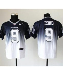 Nike Dallas Cowboys #9 Tony Romo Navy Blue/White Stitched NFL Elite Fadeaway Fashion Jersey