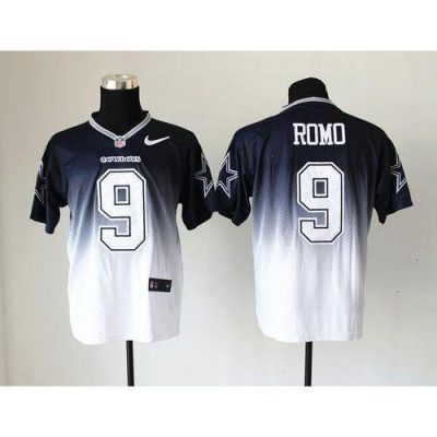 Nike Dallas Cowboys #9 Tony Romo Navy Blue/White Stitched NFL Elite Fadeaway Fashion Jersey